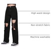 image:imageFloerns Girls Cut Out Ripped Wide Leg Jeans High Waisted Distressed Denim PantsBlack