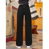 image:imageFloerns Girls Cut Out Ripped Wide Leg Jeans High Waisted Distressed Denim PantsBlack