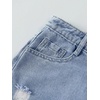 image:imageFloerns Girls Elastic Waist Distressed Ripped Straight Leg Denim JeansAqua Blue