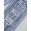 image:imageFloerns Girls Elastic Waist Distressed Ripped Straight Leg Denim JeansAqua Blue