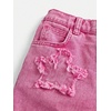image:imageFloerns Girls Elastic Waist Distressed Ripped Straight Leg Denim JeansPink Star