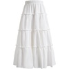 image:imageFloerns Girls Floral Maxi Skirt Elastic Waist Tiered Ruffle Hem Summer A Line SkirtsWhite