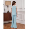 image:imageFloerns Girls Long Sleeve Hoodie Tank Split Flare Pants Set Three Piece OutfitBlue