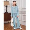 image:imageFloerns Girls Long Sleeve Hoodie Tank Split Flare Pants Set Three Piece OutfitBlue