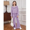 image:imageFloerns Girls Long Sleeve Hoodie Tank Split Flare Pants Set Three Piece OutfitLilac Purple