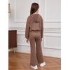image:imageFloerns Girls Long Sleeve Hoodie Tank Split Flare Pants Set Three Piece OutfitMocha Brown