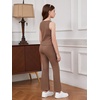 image:imageFloerns Girls Long Sleeve Hoodie Tank Split Flare Pants Set Three Piece OutfitMocha Brown