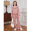 image:imageFloerns Girls Long Sleeve Hoodie Tank Split Flare Pants Set Three Piece OutfitPink