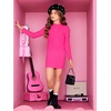 image:imageFloerns Girls Long Sleeve Mock Neck Rib Knit Fitted Pencil DressHot Pink