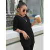image:imageFloerns Girls Rib Knit Short Sleeve T Shirt with Biker Shorts Set 2 Piece OutfitBlack