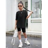 image:imageFloerns Girls Rib Knit Short Sleeve T Shirt with Biker Shorts Set 2 Piece OutfitBlack