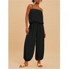 image:imageFloerns Jumpsuits for Women Sleeveless Bubble Hem Harem Pants Trendy Casual Summer OutfitsBlack