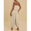 image:imageFloerns Jumpsuits for Women Sleeveless Bubble Hem Harem Pants Trendy Casual Summer OutfitsKhaki