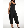 image:imageFloerns Jumpsuits for Women Sleeveless Square Neck Wide Leg Balloon Pants Going Out OutfitsBlack