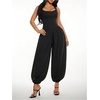 image:imageFloerns Jumpsuits for Women Sleeveless Square Neck Wide Leg Balloon Pants Going Out OutfitsBlack