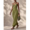 image:imageFloerns Jumpsuits for Women Tie Backless Halter Neck Baggy Harem Pants Rompers Summer OutfitsArmy Green