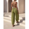 image:imageFloerns Jumpsuits for Women Tie Backless Halter Neck Baggy Harem Pants Rompers Summer OutfitsArmy Green