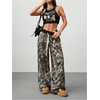 image:imageFloerns Women Camo Baggy Sweatpants Elastic Waist Drawstring Athletic PantsGreen Camo