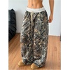 image:imageFloerns Women Camo Baggy Sweatpants Elastic Waist Drawstring Athletic PantsGreen Multi