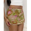 image:imageFloerns Women Floral Y2k Sequin Glitter Going Out Mini Skirts ClubwearGreen Sequin Floral