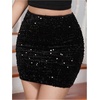image:imageFloerns Women Sequin Sparkly Glitter Going Out Party Bodycon Pencil SkirtsBlack Glitter
