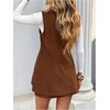 image:imageFloerns Womens 2 Piece Business Casual Corduroy Blazer Vest Mini Skirt SetBrown