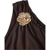 image:imageFloerns Womens 2 Piece Outfits Off The Shoulder Tie Side Ruched Waist Tops amp Pleated Layered Ruffle Mini Skirt SetsCoffee Brown