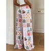 image:imageFloerns Womens Boho Floral Print Wide Leg Pants Drawstring Waist Casual Loose TrousersMulticolor