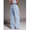 image:imageFloerns Womens Bowknot Embroidery Jeans Y2k Straight Leg Boyfriend Denim PantsButterfly Blue