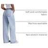 image:imageFloerns Womens Bowknot Embroidery Jeans Y2k Straight Leg Boyfriend Denim PantsLight Wash