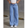 image:imageFloerns Womens Bowknot Embroidery Jeans Y2k Straight Leg Boyfriend Denim PantsMedium Wash