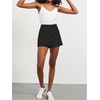 image:imageFloerns Womens Casual Mid Waist Skorts Wrap Front Business Casual Outfit Skirt ShortsBlack
