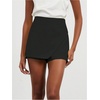image:imageFloerns Womens Casual Mid Waist Skorts Wrap Front Business Casual Outfit Skirt ShortsBlack
