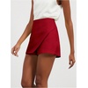 image:imageFloerns Womens Casual Mid Waist Skorts Wrap Front Business Casual Outfit Skirt ShortsHot Red