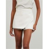 image:imageFloerns Womens Casual Mid Waist Skorts Wrap Front Business Casual Outfit Skirt ShortsWhite