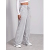 image:imageFloerns Womens Causal Drawstring High Waist Baggy Straight Wide Leg Sweatpants with PocketsA Grey