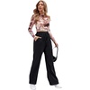 image:imageFloerns Womens Causal Drawstring High Waist Baggy Straight Wide Leg Sweatpants with PocketsBlack