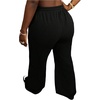 image:imageFloerns Womens Causal Drawstring High Waist Baggy Straight Wide Leg Sweatpants with PocketsBlack Solid Pure