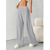 image:imageFloerns Womens Causal Drawstring High Waist Baggy Straight Wide Leg Sweatpants with PocketsCloud Grey