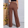 image:imageFloerns Womens Causal Drawstring High Waist Baggy Straight Wide Leg Sweatpants with PocketsCoffee Brown