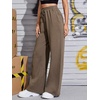 image:imageFloerns Womens Causal Drawstring High Waist Baggy Straight Wide Leg Sweatpants with PocketsMocha Brown