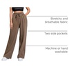 image:imageFloerns Womens Causal Drawstring High Waist Baggy Straight Wide Leg Sweatpants with PocketsMocha Brown