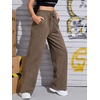 image:imageFloerns Womens Causal Drawstring High Waist Baggy Straight Wide Leg Sweatpants with PocketsMocha Brown
