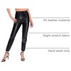 image:imageFloerns Womens Drawstring High Waisted Cropped Tapered Pu Leather PantsBlack Solid