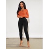 image:imageFloerns Womens Elastic High Waist Legging Pants Split Hem Elegant Skinny TrousersBlack
