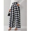 image:imageFloerns Womens Elegant Houndstooth Dress Pants High Waist Palazzo Wide Leg Business Casual Work PantHoundstooth
