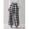 image:imageFloerns Womens Elegant Houndstooth Dress Pants High Waist Palazzo Wide Leg Business Casual Work PantHoundstooth