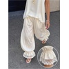 image:imageFloerns Womens Elegant Satin Lace Ruffle Lantern Pants Vacation OutfitsApricot