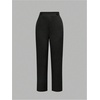 image:imageFloerns Womens Elegant Straight Leg Pants Summer Elastic Waist Business Casual Pants with PocketsBlack