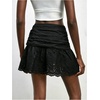 image:imageFloerns Womens Eyelet Embroidery Mini Skirt Ruched Low Rise A Line SkirtsBlack